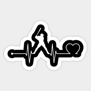 Baseball Heartbeat Gift Baseball Lovers Baseball Players Gift Sticker